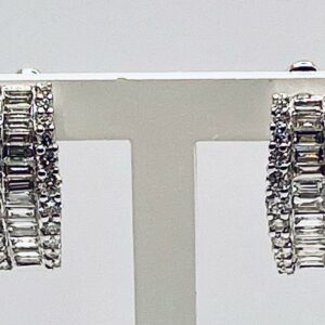 Earrings with baguette cut diamonds art. 11472EW
