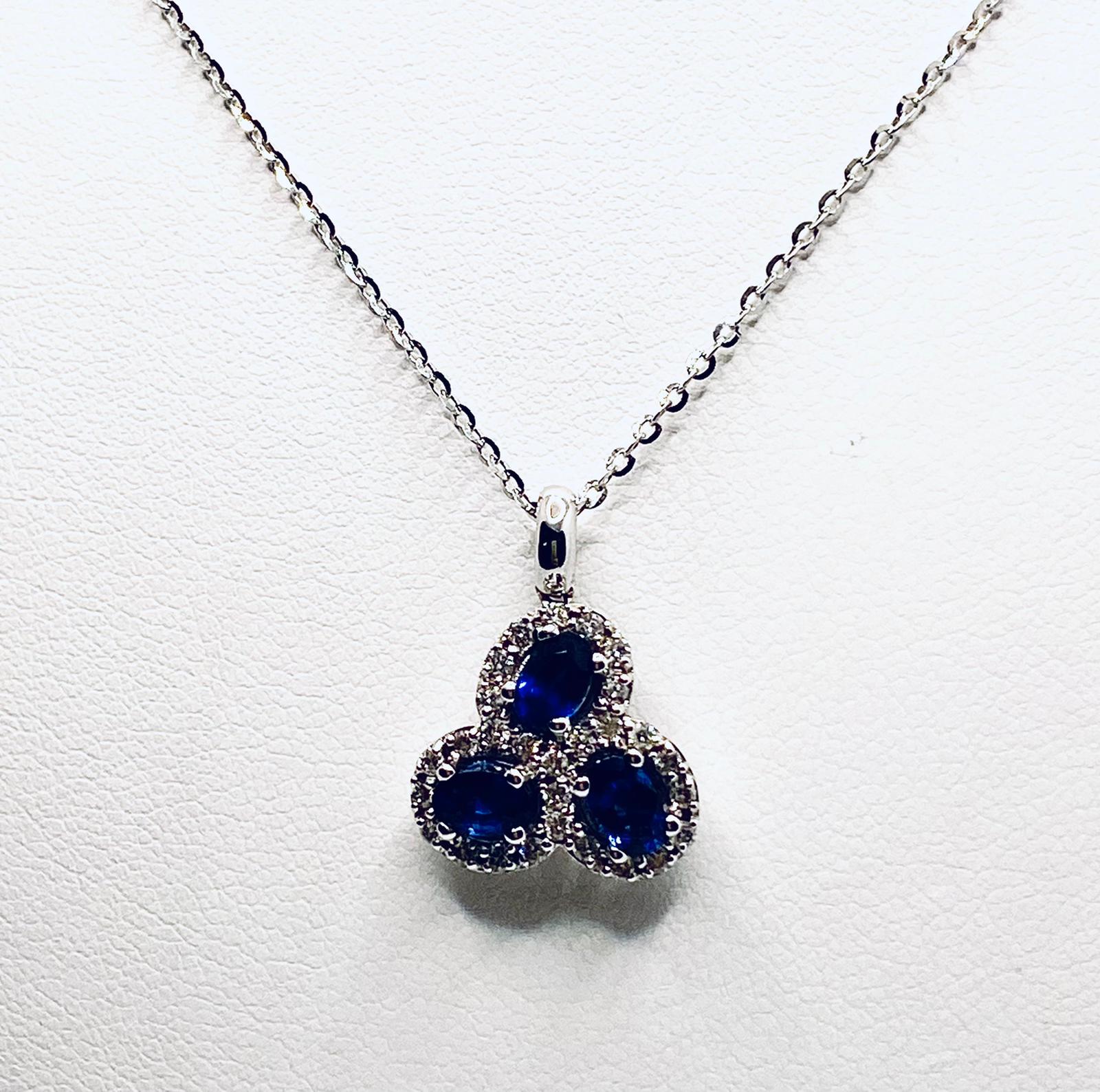 Pendant trilogy sapphires and diamonds art. CD056