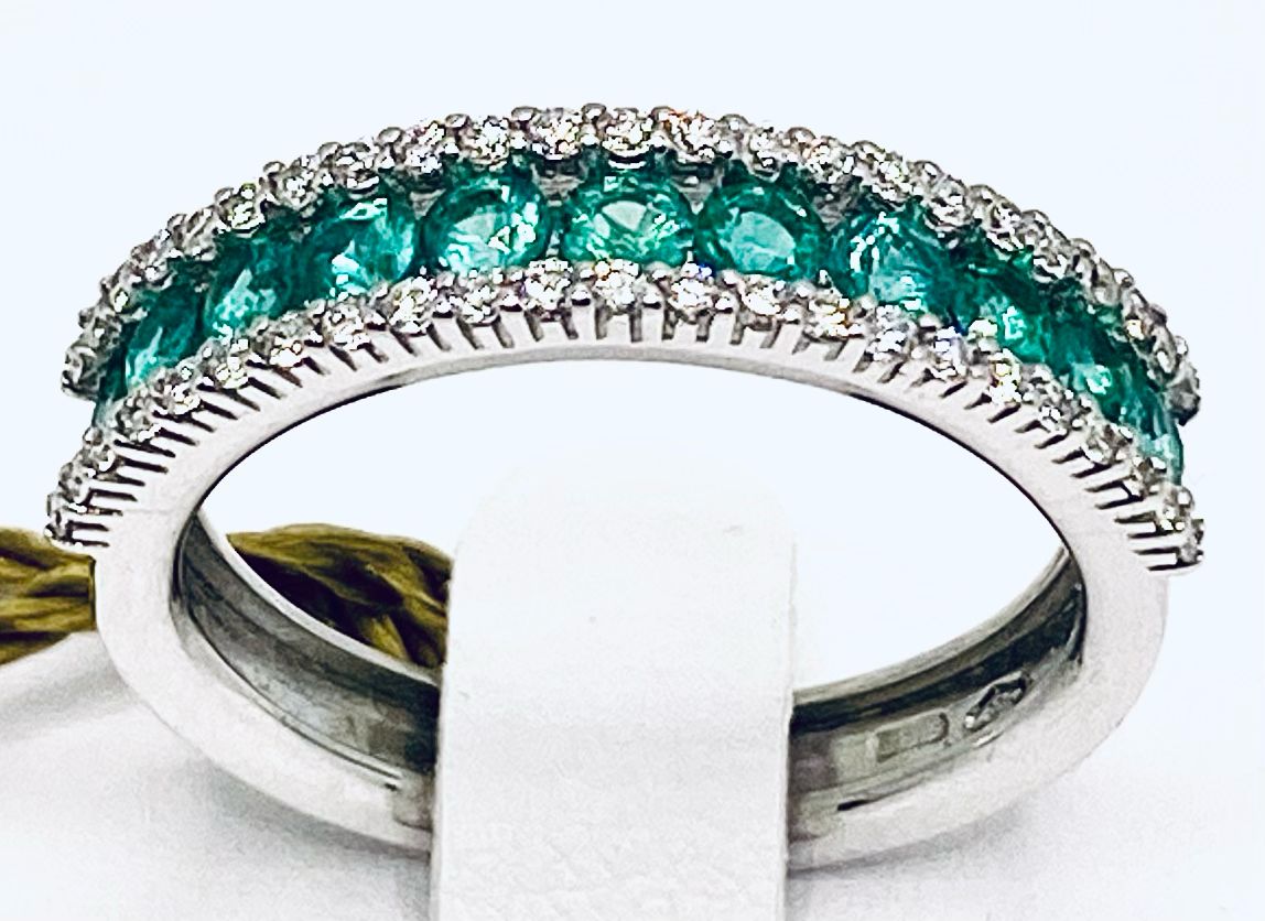 Anello veretta di smeraldi e diamanti BELLE EPOQUE art.4183161