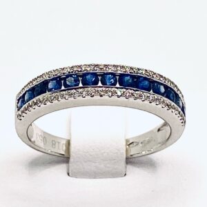Sapphire and diamond veretta ring art. R37E04-6
