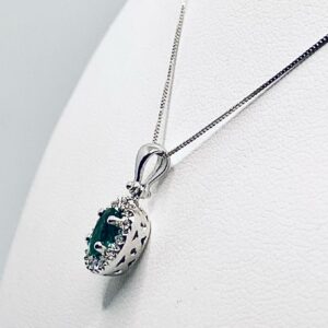 Pendente con diamanti e smeraldo BELLE EPOQUE  Art.CD722