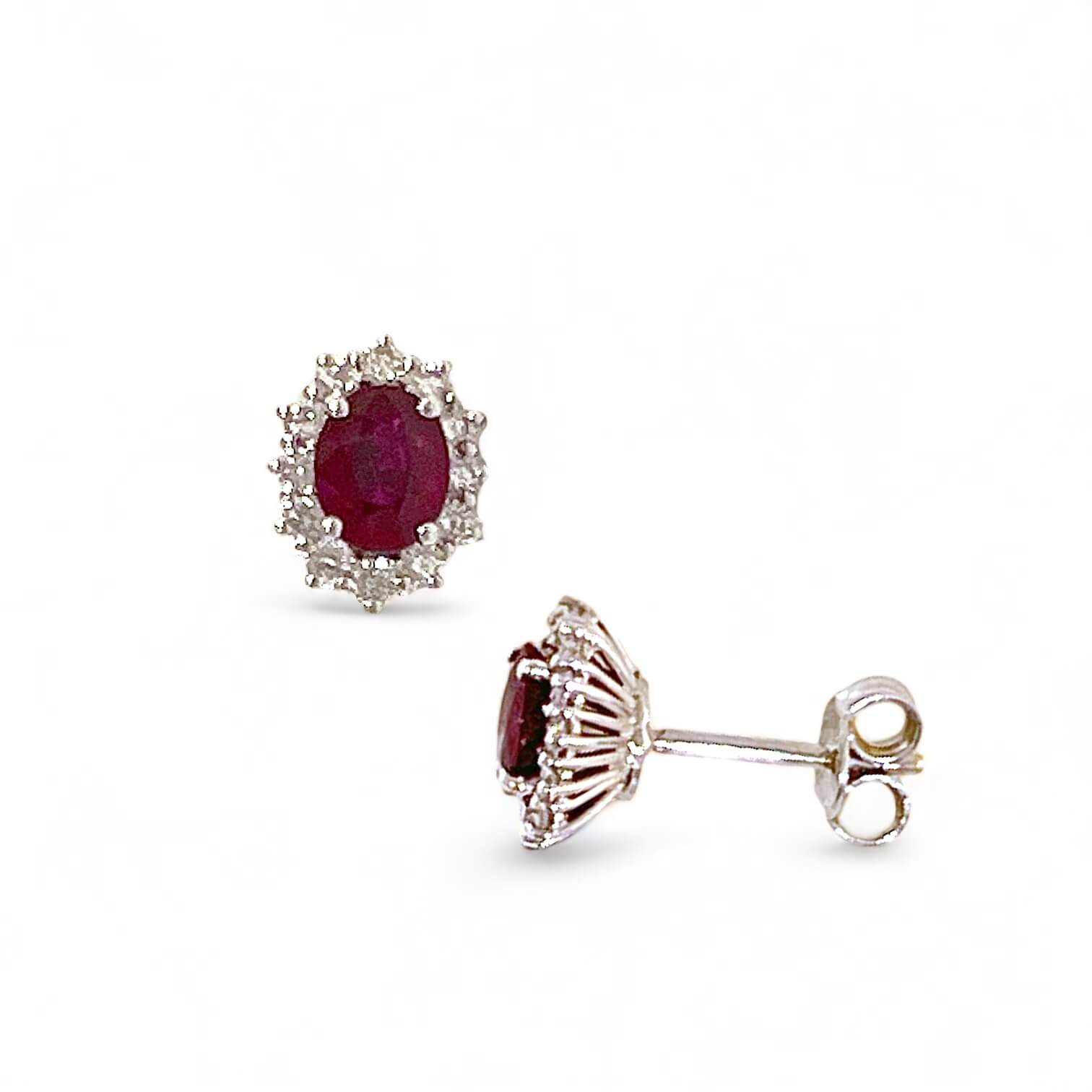 Earrings with diamonds and rubies art.OR262