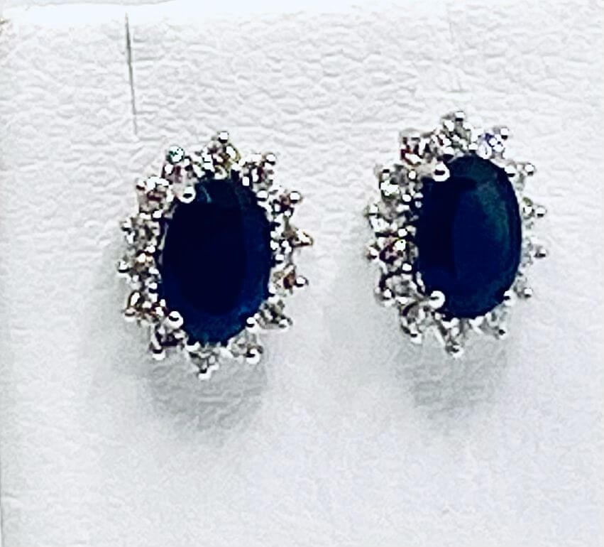 Earrings with Sapphires and Diamonds BON TON Art. OR1166