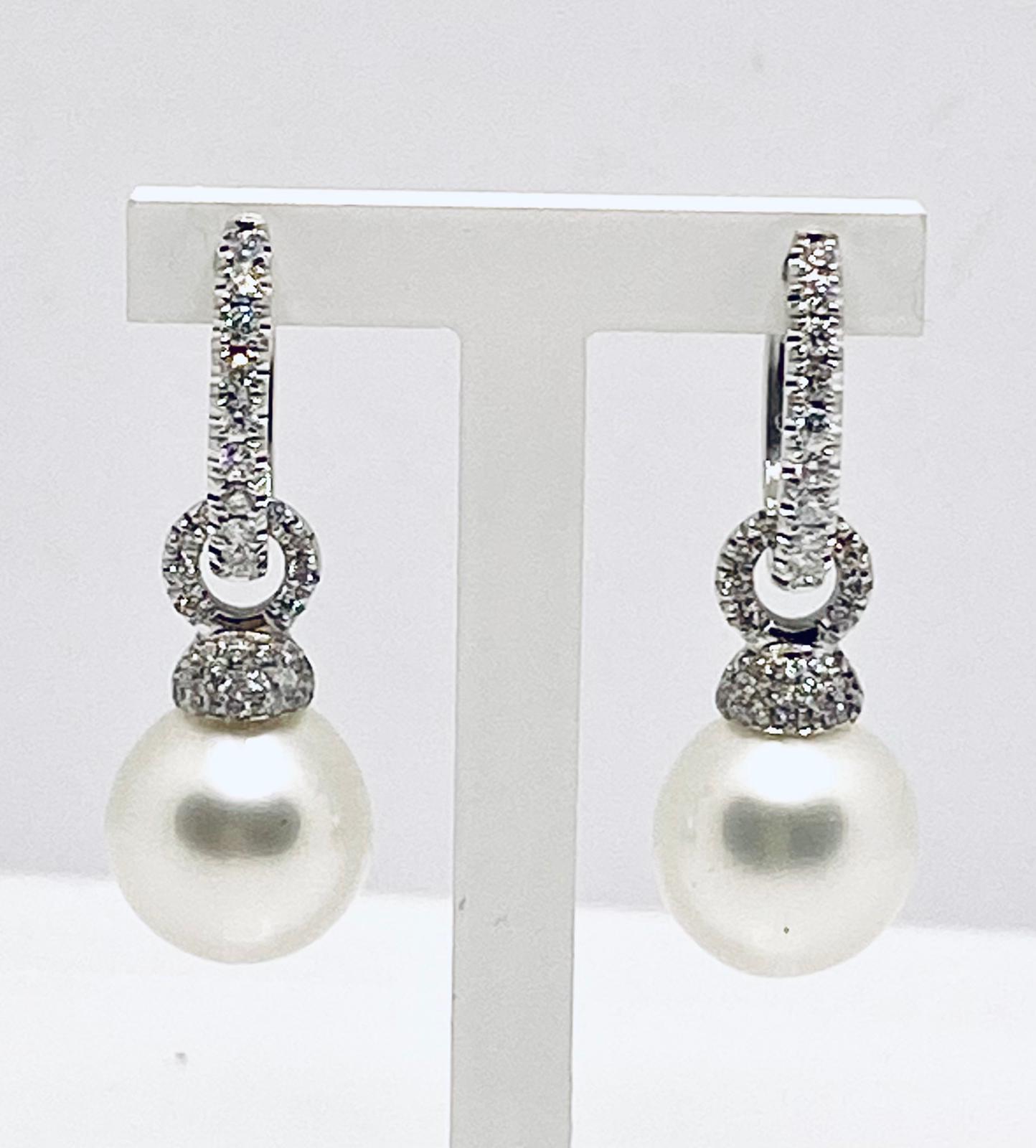 Earrings with Australian pearls and diamonds art.ORP256