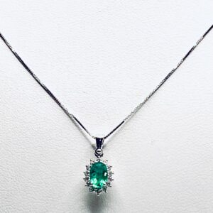 Pendente con diamanti e smeraldo Art.CD812