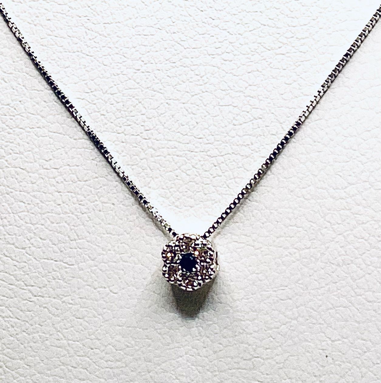 Flower light point pendant with sapphire and diamonds art. CD814-1
