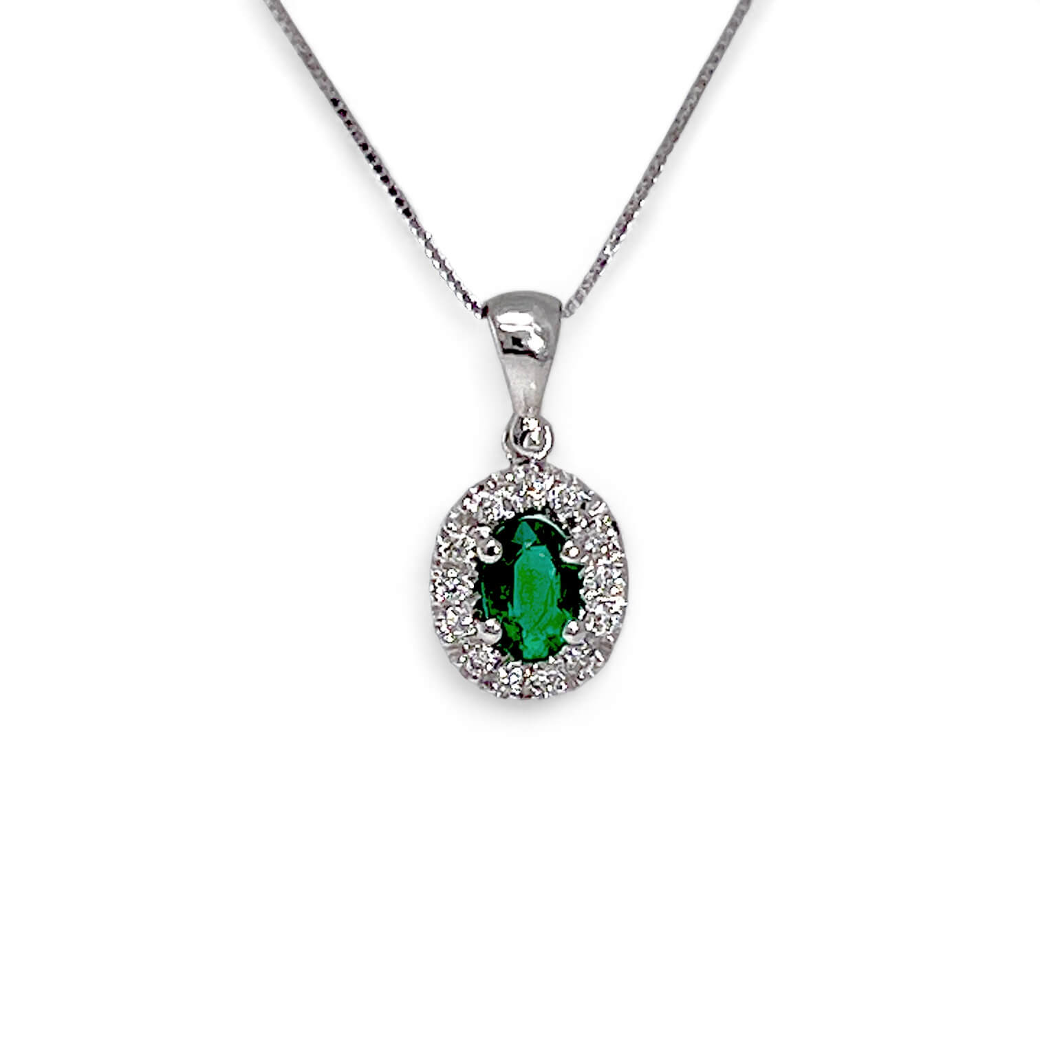 Pendente con diamanti e smeraldo BELLE EPOQUE  Art.CD722