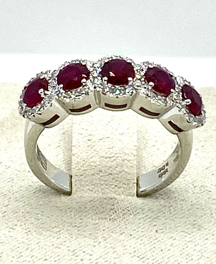 Veretta ring with diamonds and rubies art. 559A.R