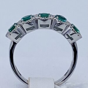 Anello veretta di smeraldi e diamanti art.559A-S