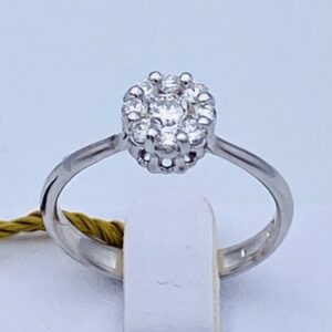 Anello solitario pavè di diamanti  oro bianco 750% art. AN1653
