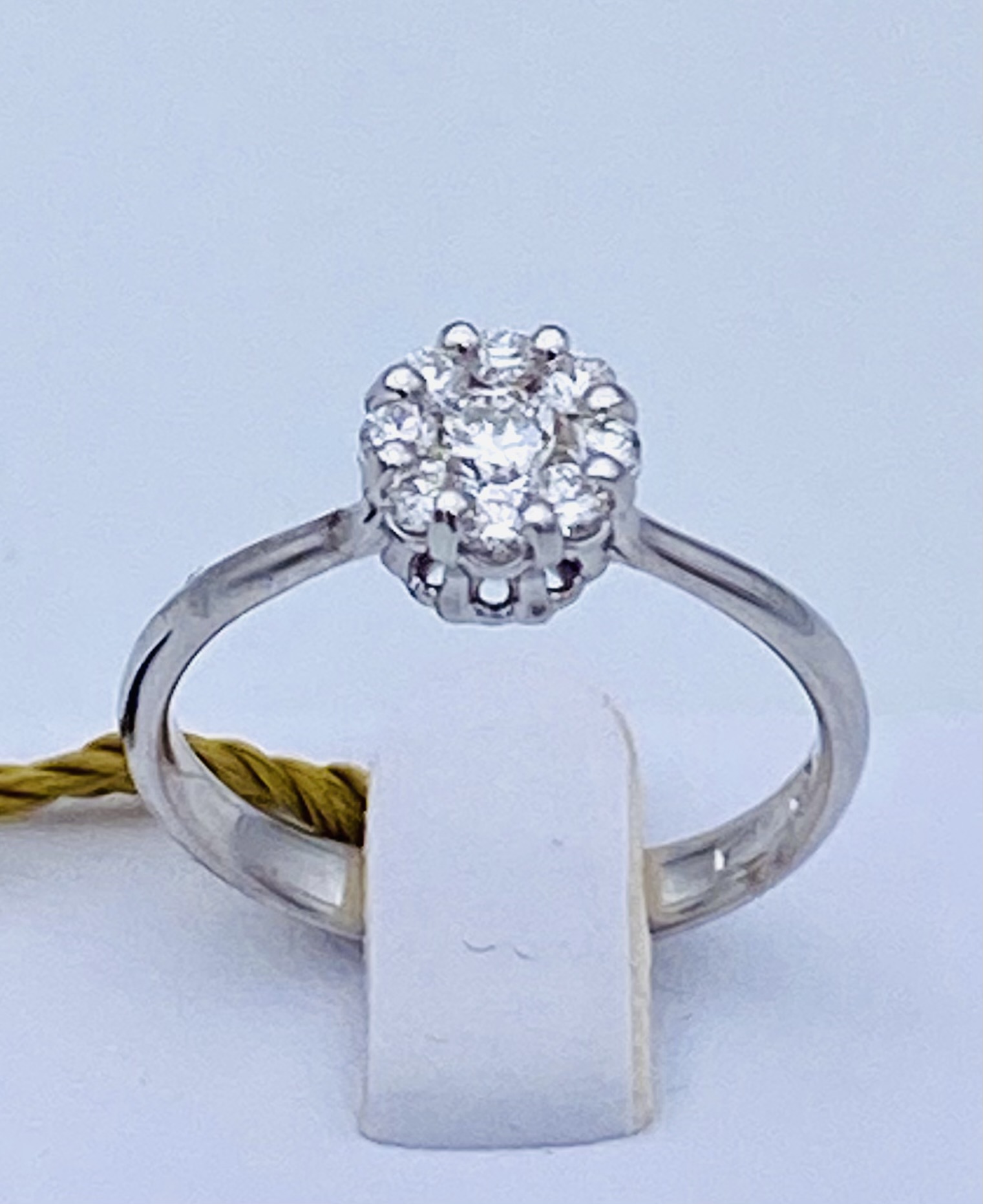 Solitaire diamond pavé ring white gold BUD art. AN1653