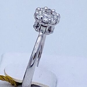 Anello solitario pavè di diamanti oro bianco  BOCCIOLO art. AN1653