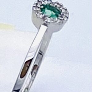 Anello smeraldo diamanti  oro bianco 750% art.PDA3391S