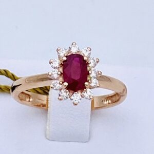 Anello rubino e diamanti oro rosa art.AN2400