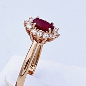 Anello rubino e diamanti oro rosa art.AN2400