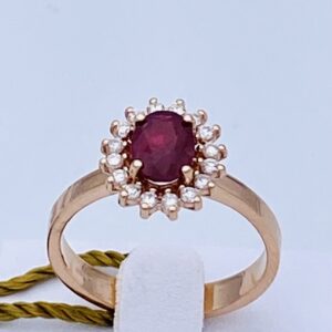 Anello rubino e diamanti oro rosa BON TON art.AN2393