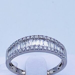 Anello veretta con diamanti baguette art.24041RW