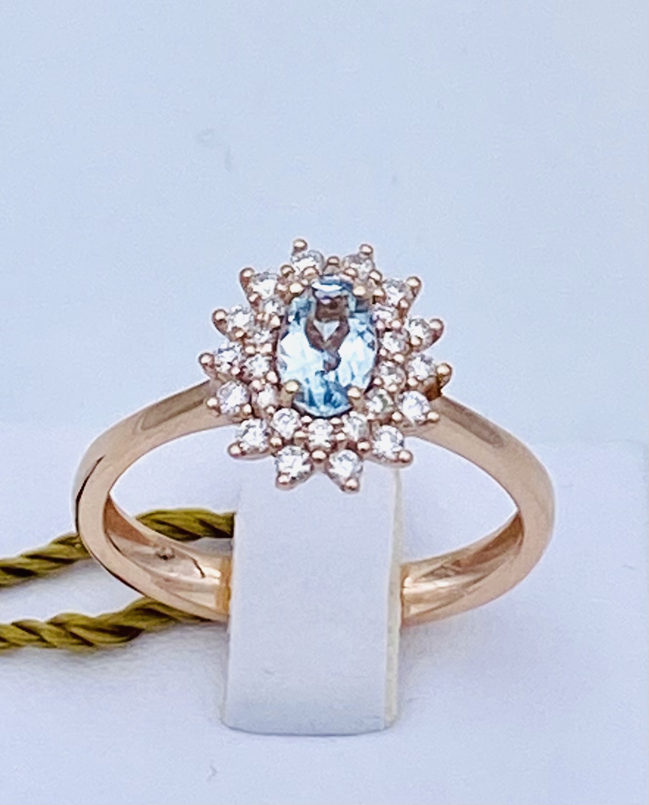 Aquamarine and diamond ring in rose gold Art. AN2375