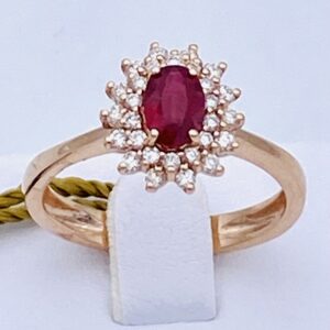 Ruby ring and rose gold diamonds art.AN2399