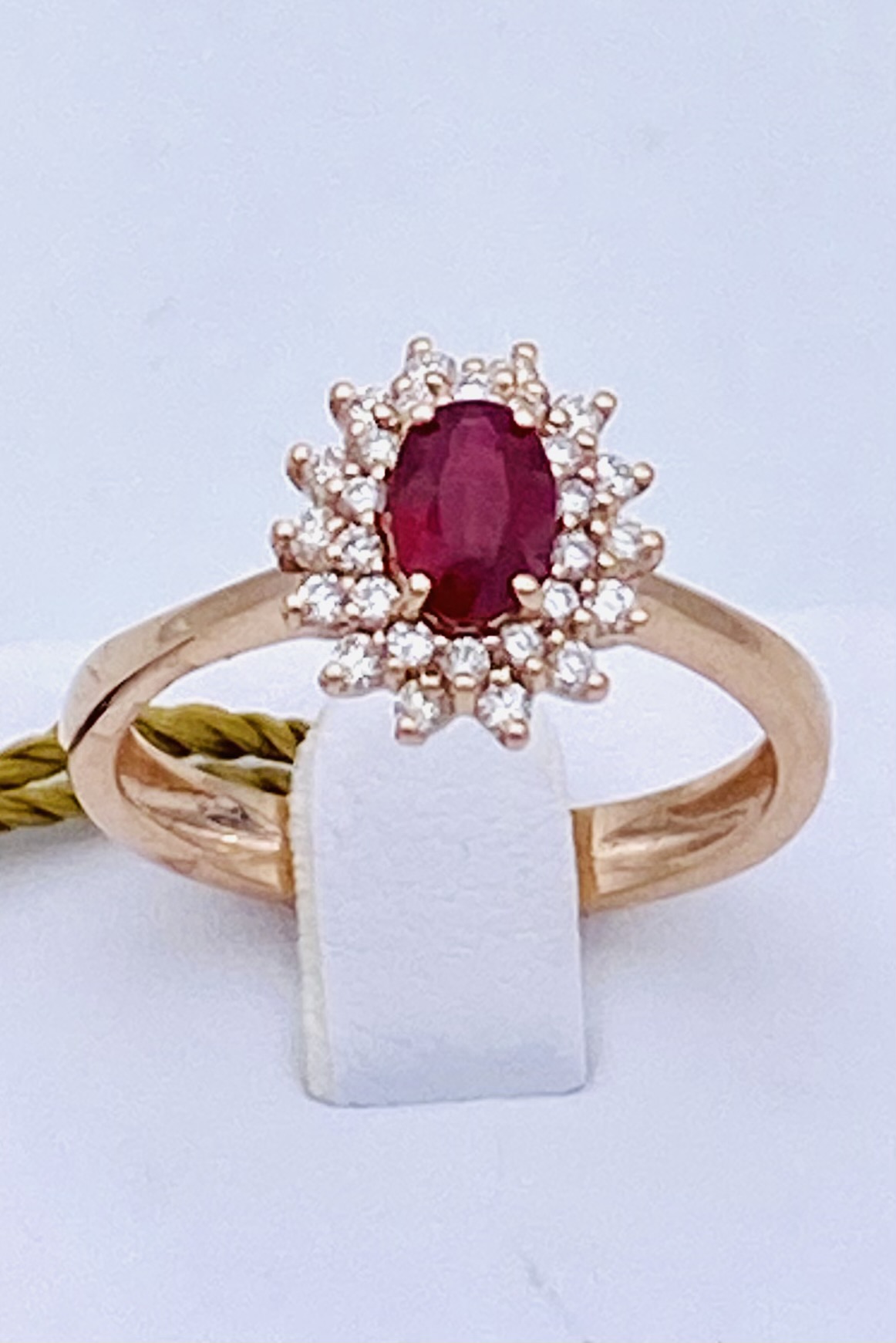 Ruby ring and rose gold diamonds art.AN2399