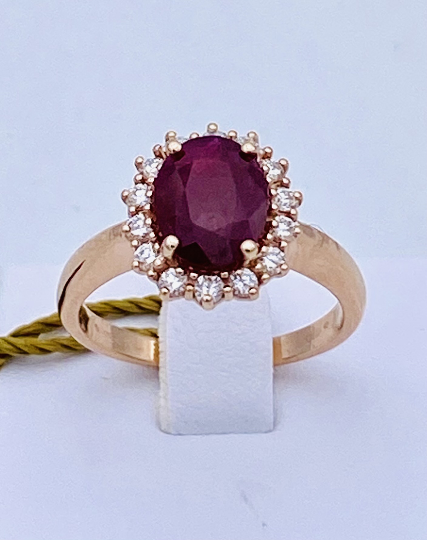 Ruby ring and rose gold diamonds art.AN2392