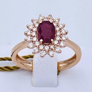 Anello rubino e diamanti oro rosa art.AN2394-1