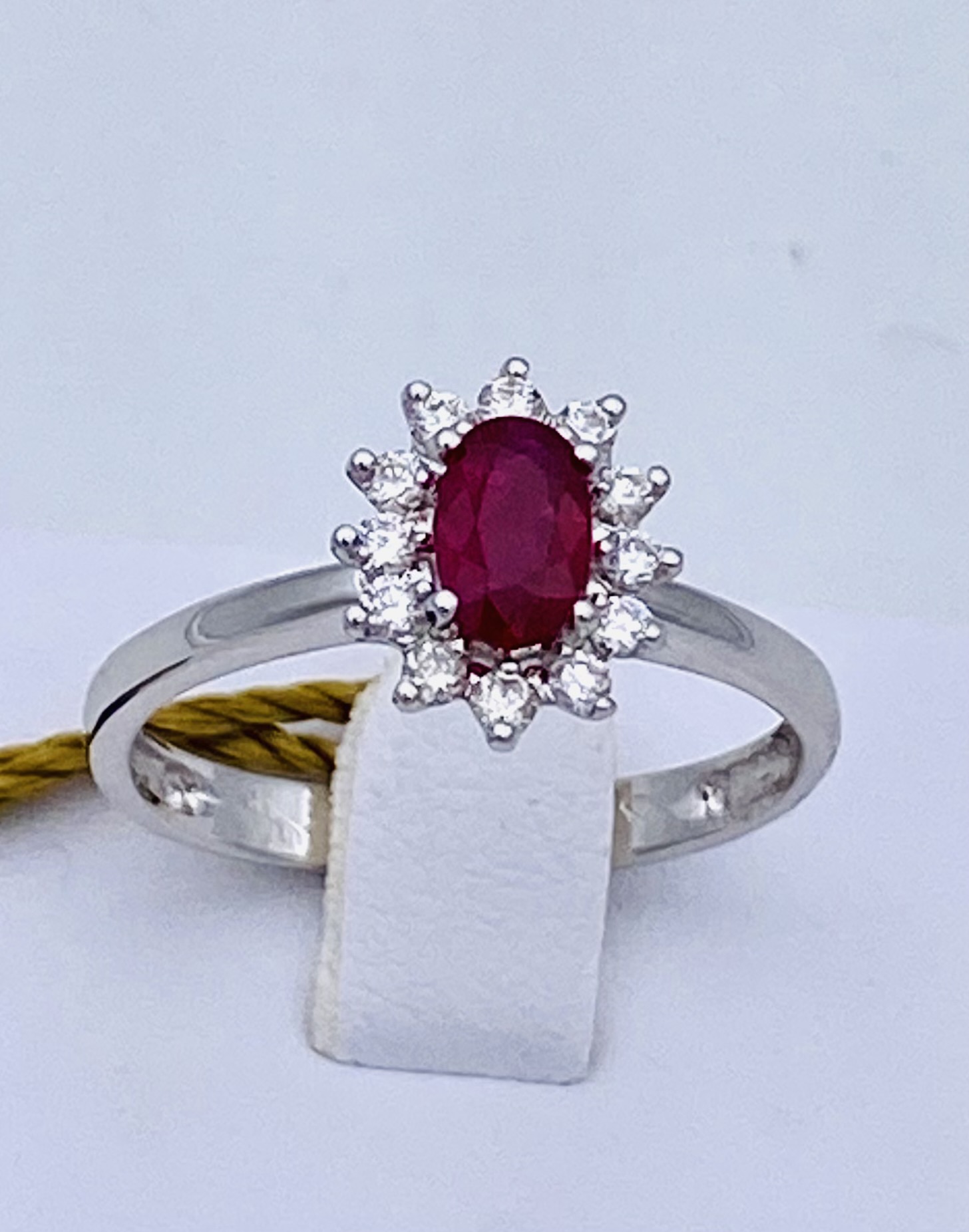 White gold ruby diamond ring 750 % Art.AN2190