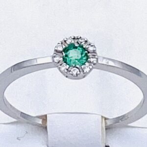 Emerald ring diamonds white gold 750% art.PDA3391S