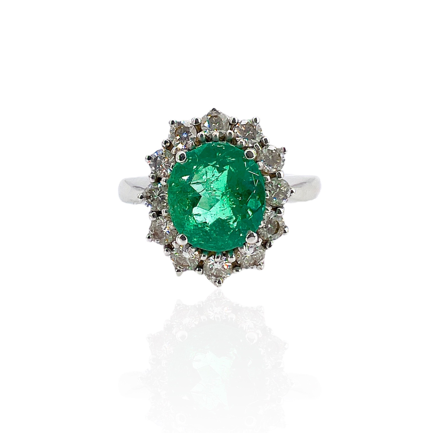 Emerald ring diamonds and gold BON TON art. SME58