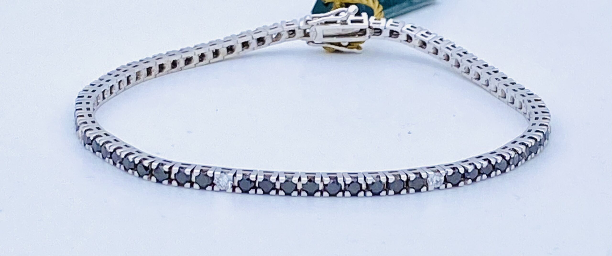 Bracelet tennis black diamonds white gold 750% art.BR388