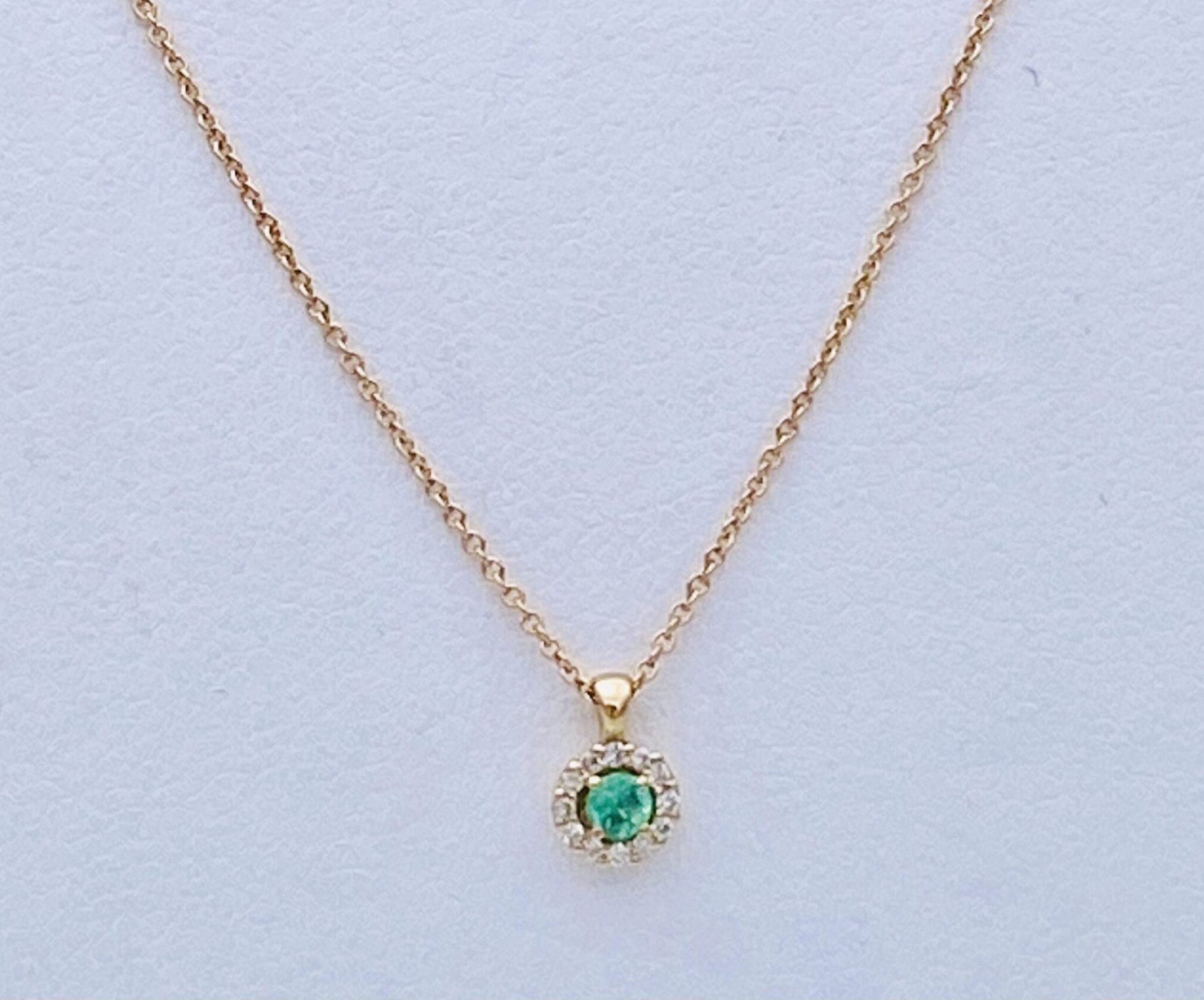 Rose gold pendant with emerald and diamonds Art.249693SR