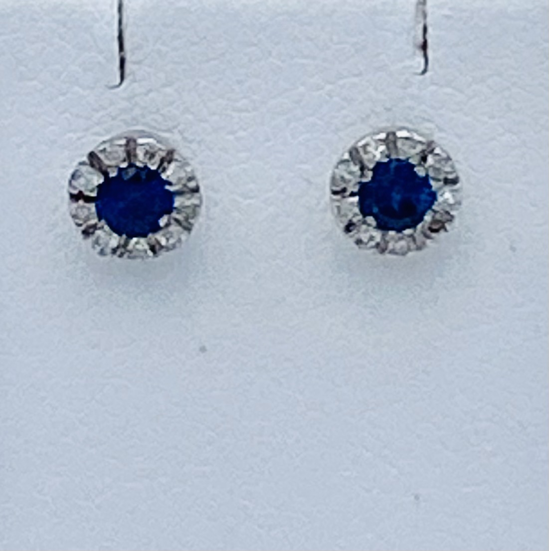 Earrings with Sapphires Diamonds White Gold 750% Art. PDO3435