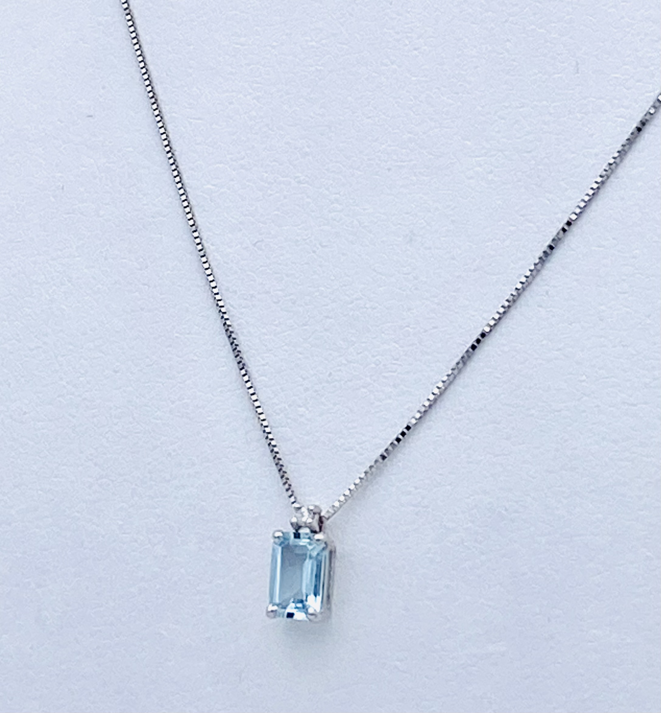 Aquamarine pendant diamonds white gold 750 % Art. PDC4323