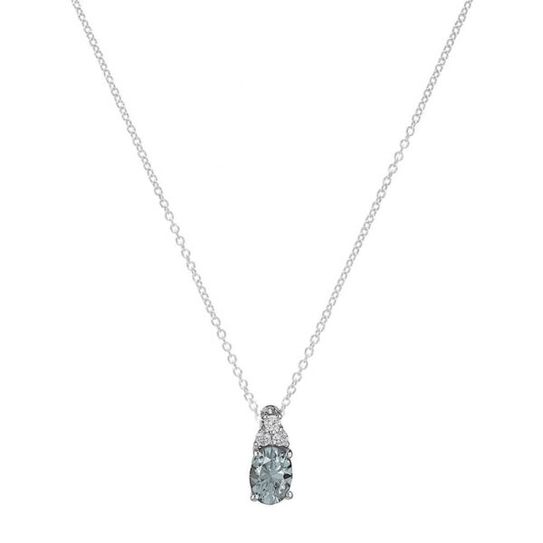 Pendant with aquamarine diamonds white gold 750% Art.CD780