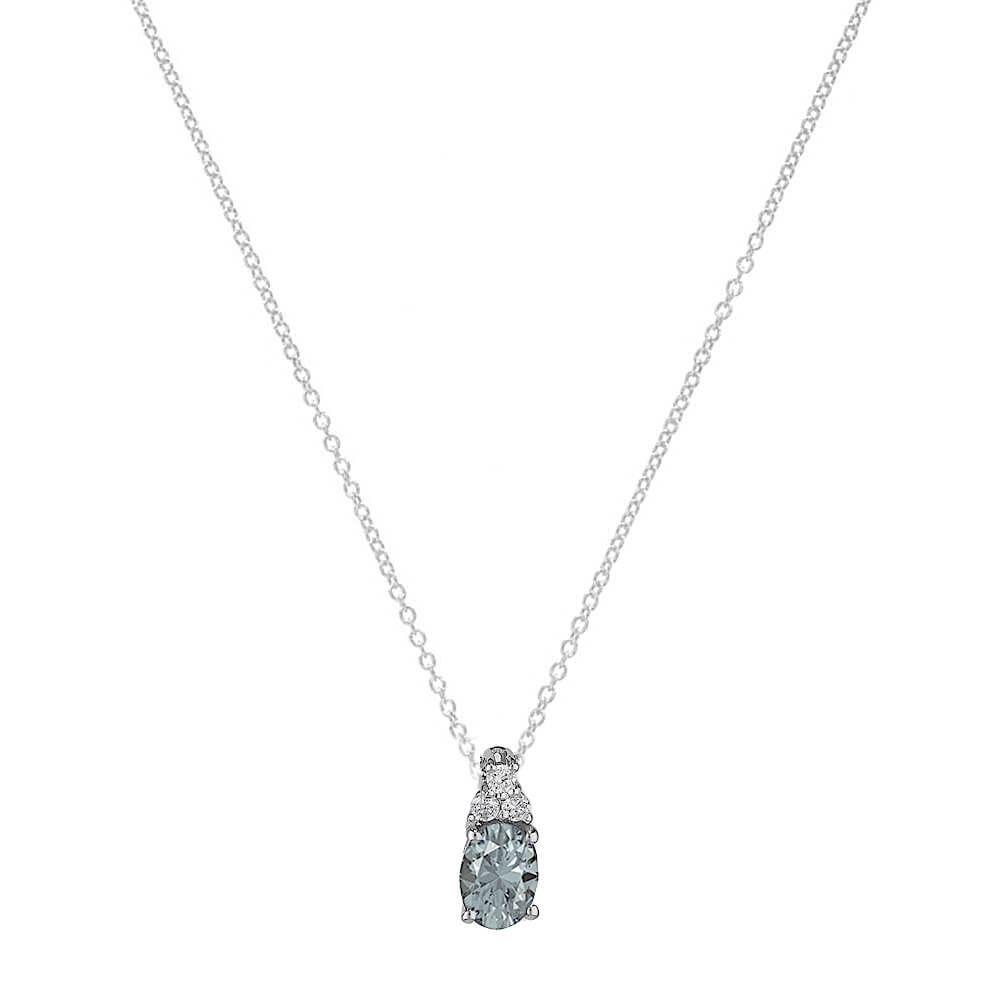 Pendant with aquamarine diamonds white gold 750% Art.CD780