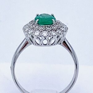 Anello con smeraldo e diamanti oro bianco BELLE EPOQUE art.AN2428