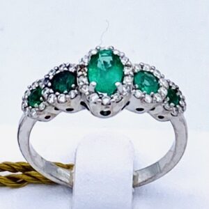 Anello veretta di smeraldi e diamanti art.AN2322V