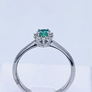 Anello smeraldo e diamanti oro bianco  BON TON  art. AN2366