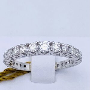 Anello veretta oro bianco 750% e diamanti ART.AN2248