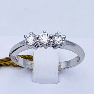 Anello trilogy di diamanti oro bianco 750 % art.AN1566