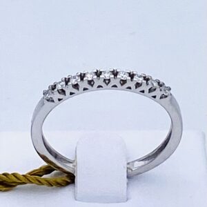 Anello veretta oro bianco 750% e diamanti ART.AN2113