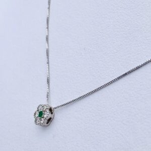 Pendente punto luce Fiore con smeraldo e diamanti art. CD805-1