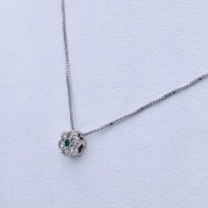 Pendente punto luce Fiore con smeraldo e diamanti art. CD813