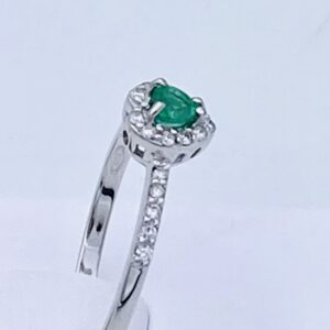 Anello smeraldo diamanti oro bianco 750% art.AN2821S