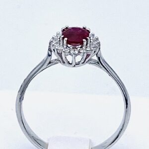Anello diamanti rubino oro bianco 750 % Art.AN1512-R
