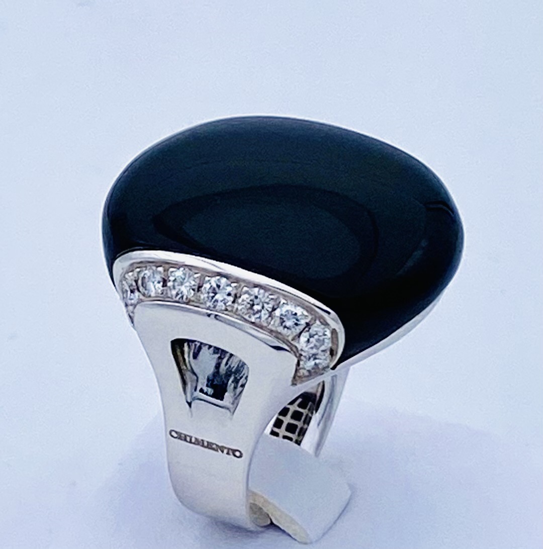 Anello  Chimento onice diamanti oro bianco 750% Art.82013958