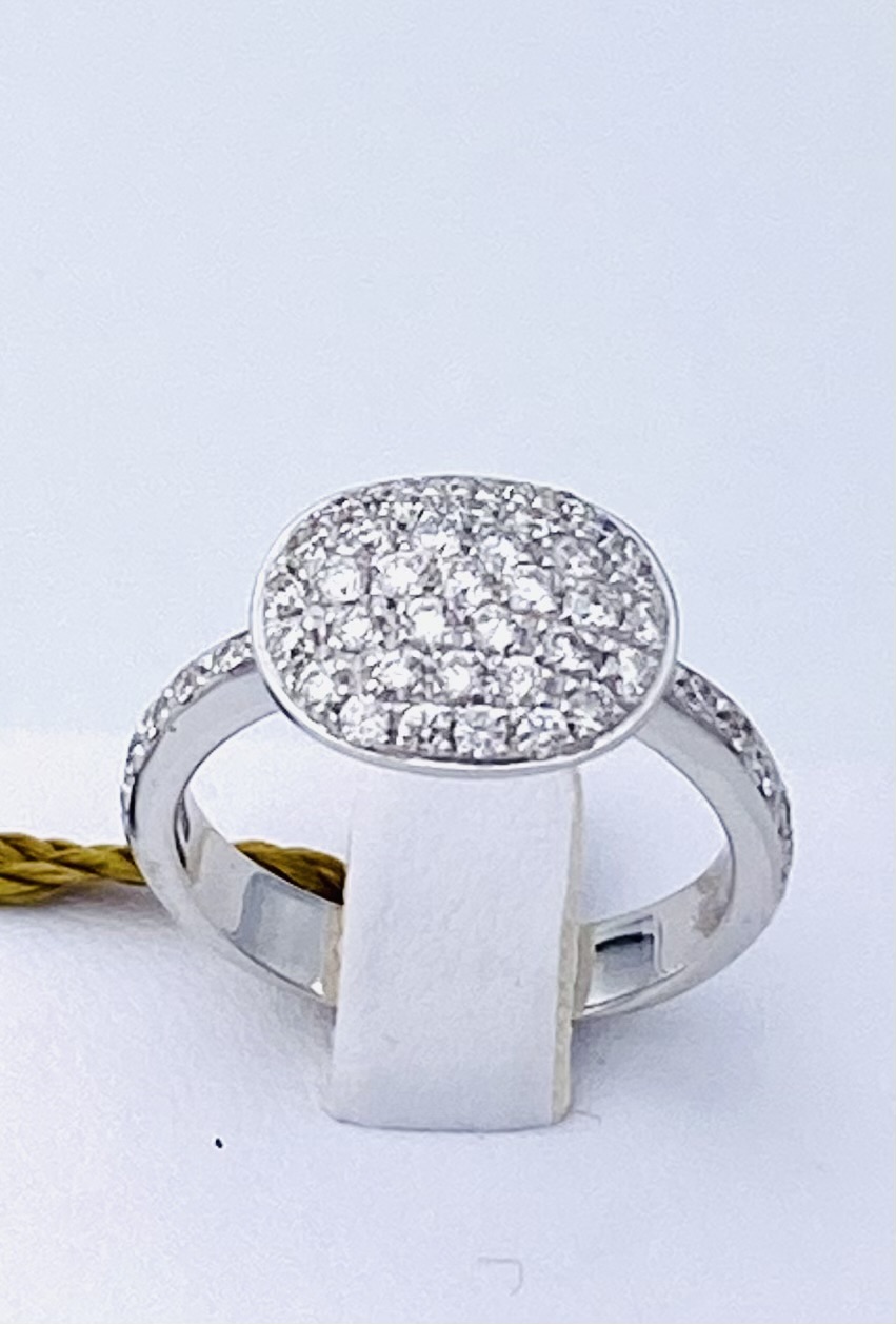 Anello pavè di diamanti oro bianco 750% art. ODO2