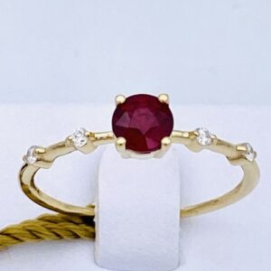 Ring ruby and diamonds yellow gold 750% art.AN2446