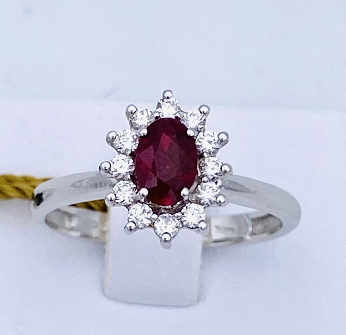 White gold ruby diamond ring 750 % Art.AN1317