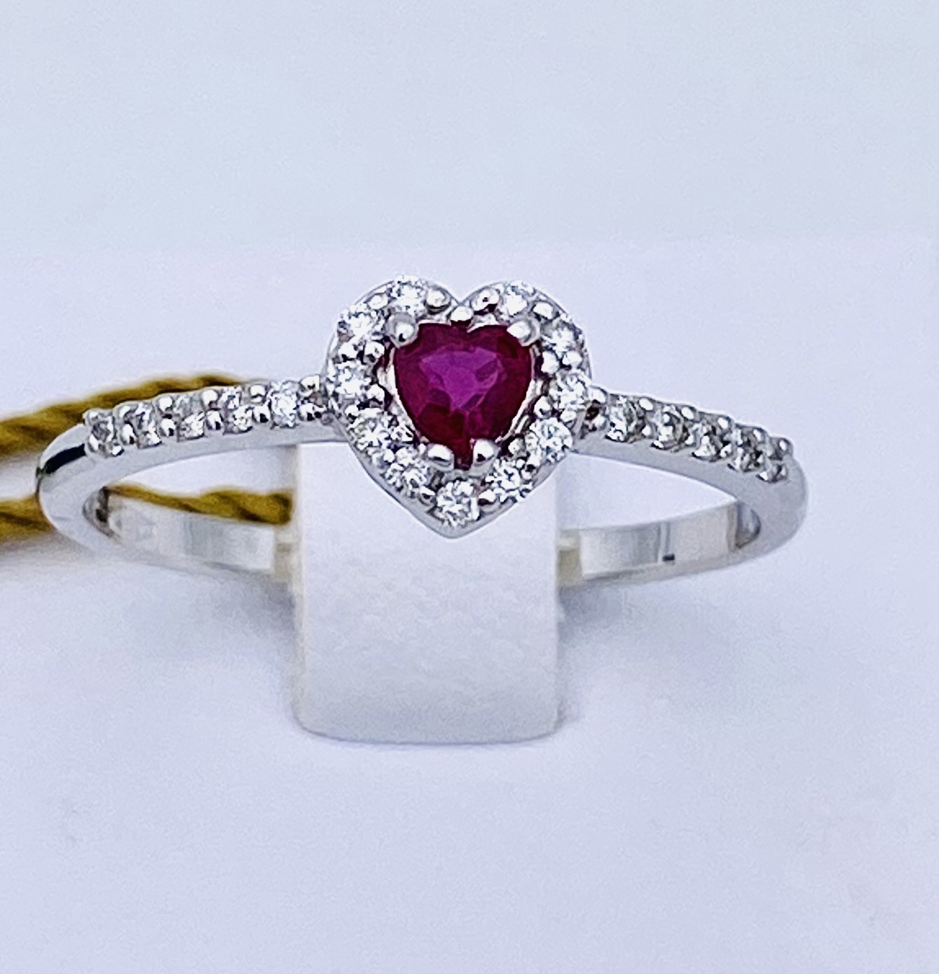 White gold diamond ruby ring 750 % art.AN2821R